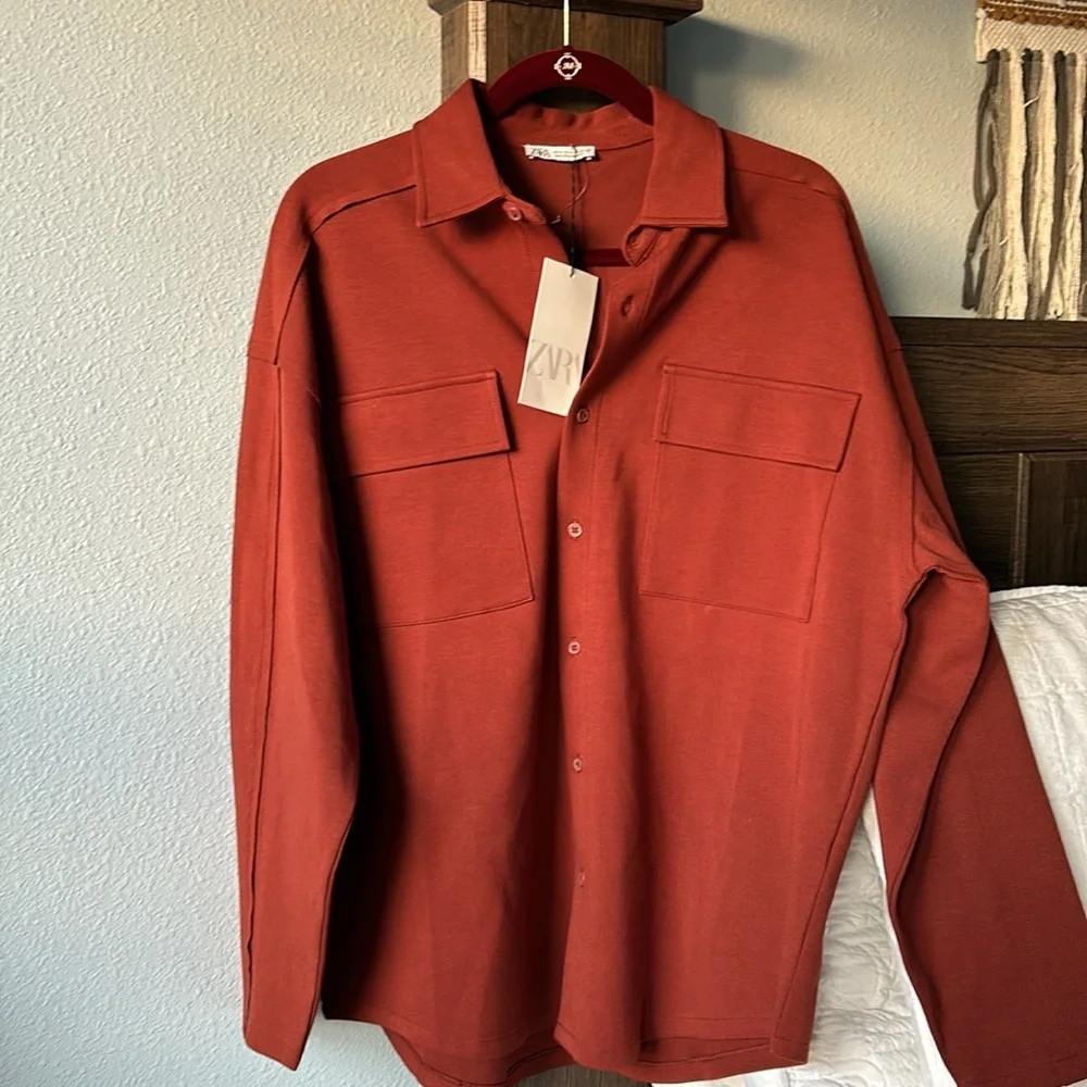 NWT ZARA oversized burnt brown button down skirt. - Picture 5 of 5